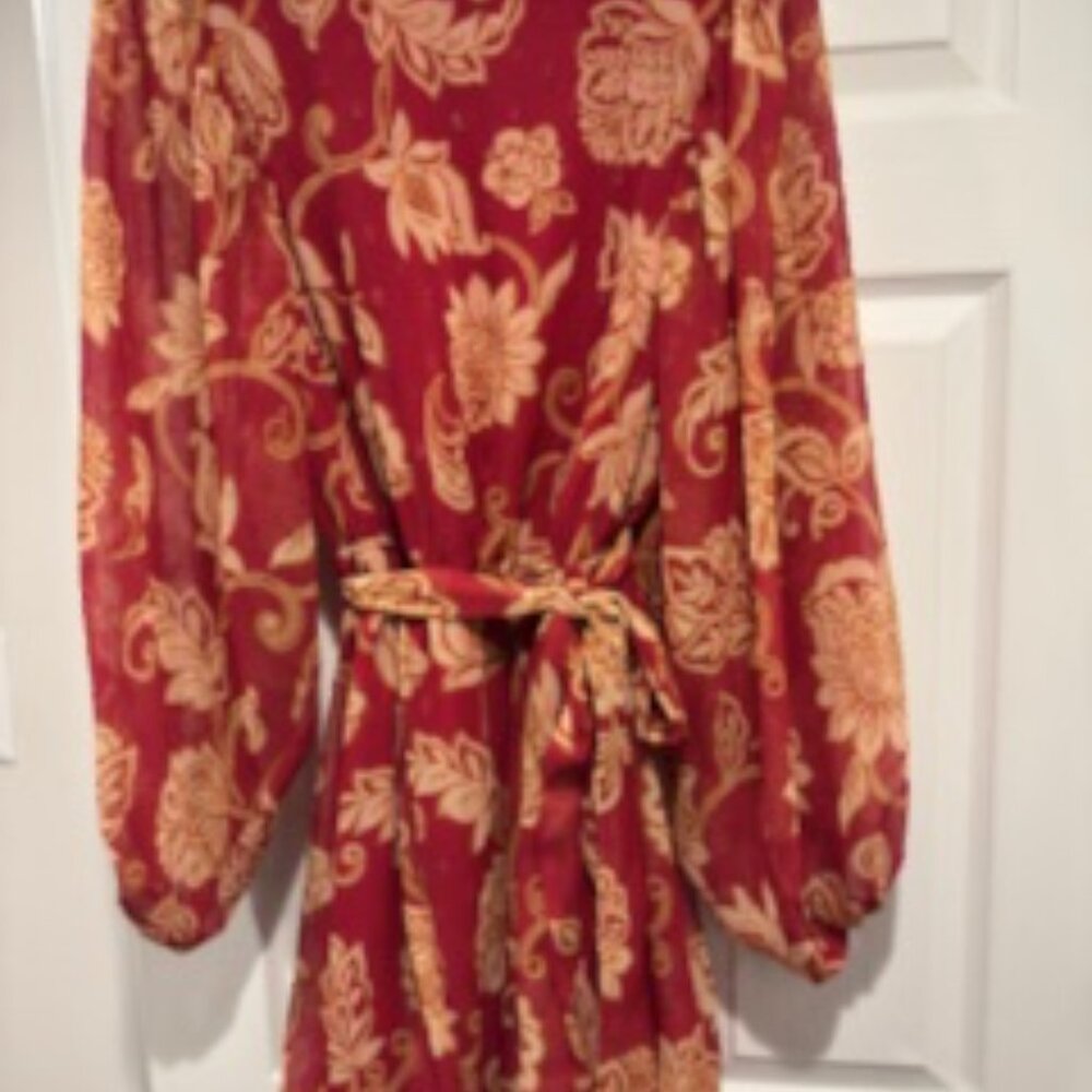 Flying Tomato Red and Cream Floral Dress